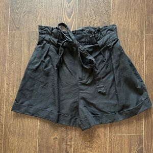 Women's Club Monaco Black Tie-Waist Shorts